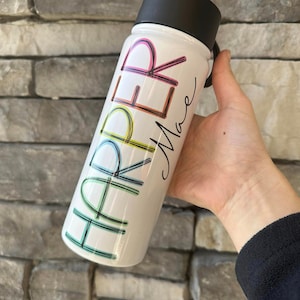 Personalized kids water bottle for school, cup with name on it, kids water bottle