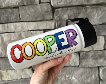 Personalized kids water bottle for school, cup with name on it, kids water bottle