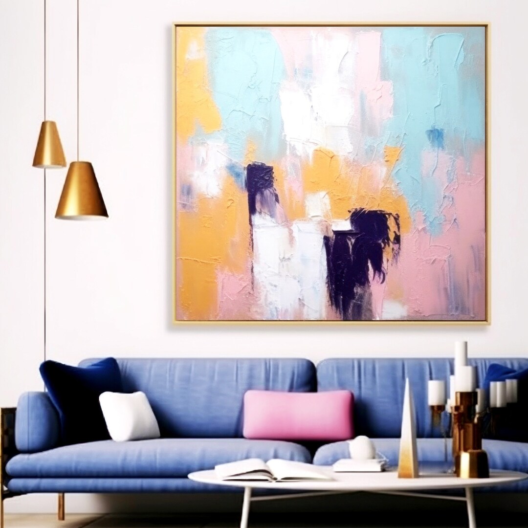 Extra Large Modern Palette Knife Abstract Wall Art Unique Etsy