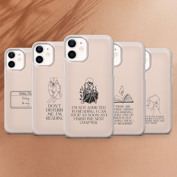 Book Lover Phone Case Bookish Quote Cover for iPhone 14, 13 12 11 Pro, XR, Samsung A13, S22, S21 FE, A40, A72, A52, Pixel 6a