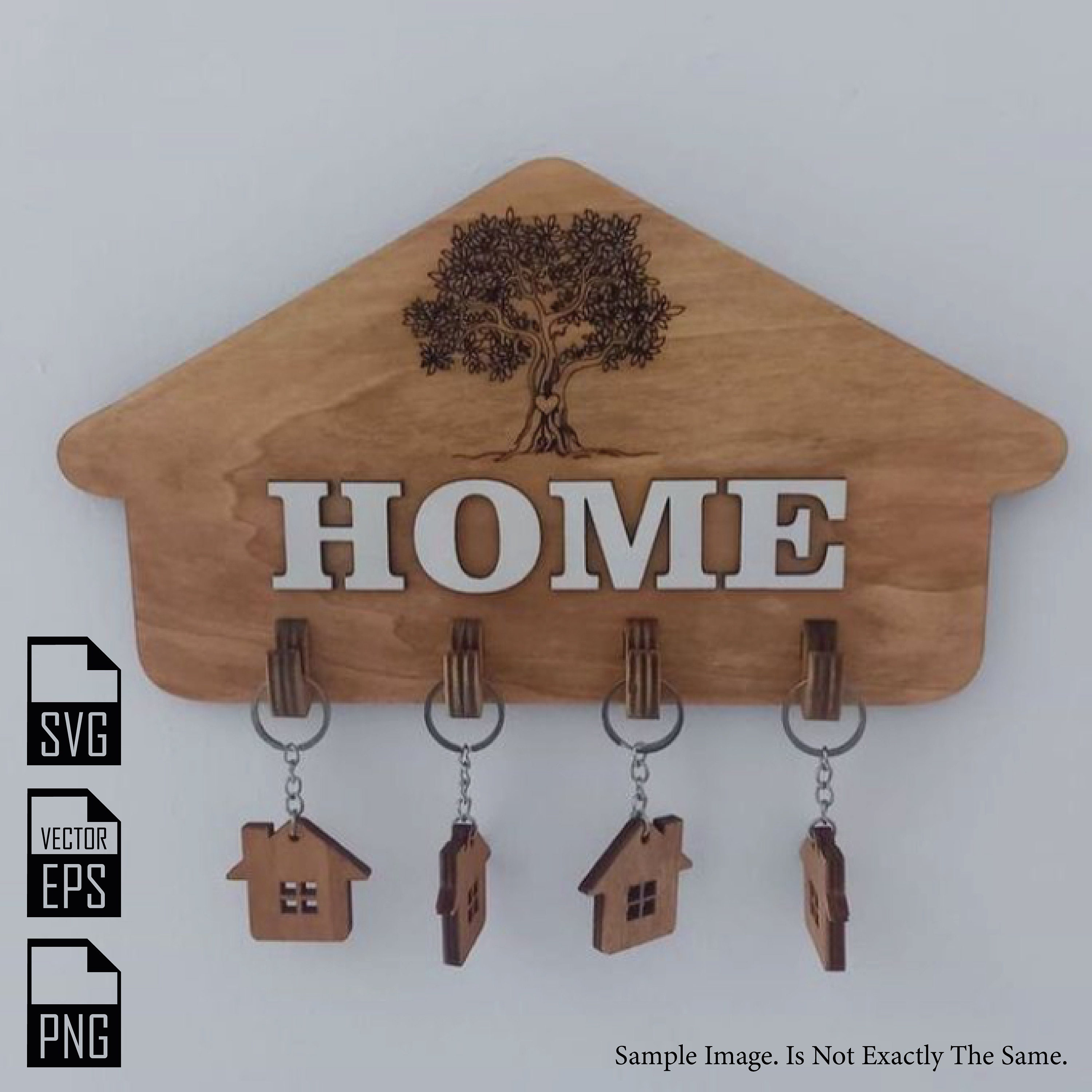 Keys Holder Laser Cut SVG Keys Holder SVG Design CNC Files , Key Chain