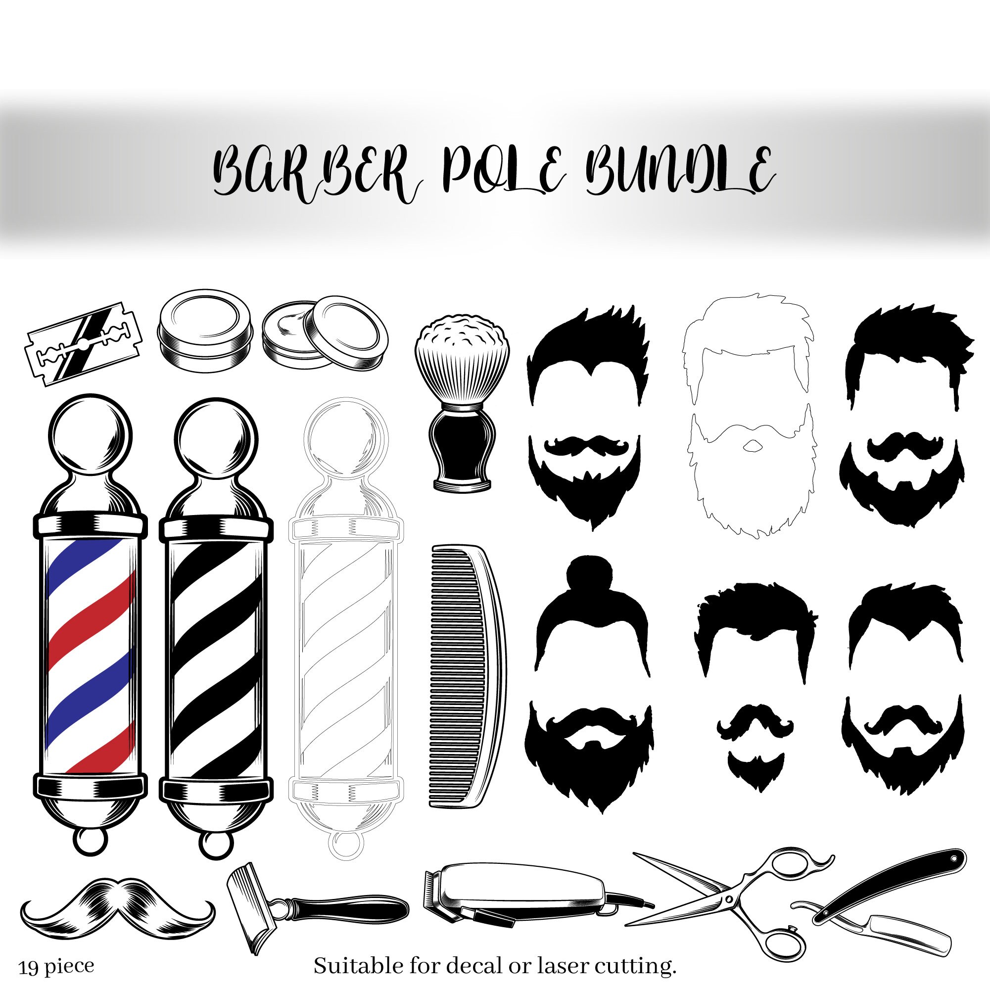 Barber Pole Bundle, Barber Pole, Monogram Svg, Name Frame, Barber Shop