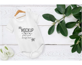 Baby bodysuit, Bodysuit mockup, White onesie mockup, Baby clothes, Baby store, Cute white dresses, Onesies mockup, Baby shower, Cute clothes