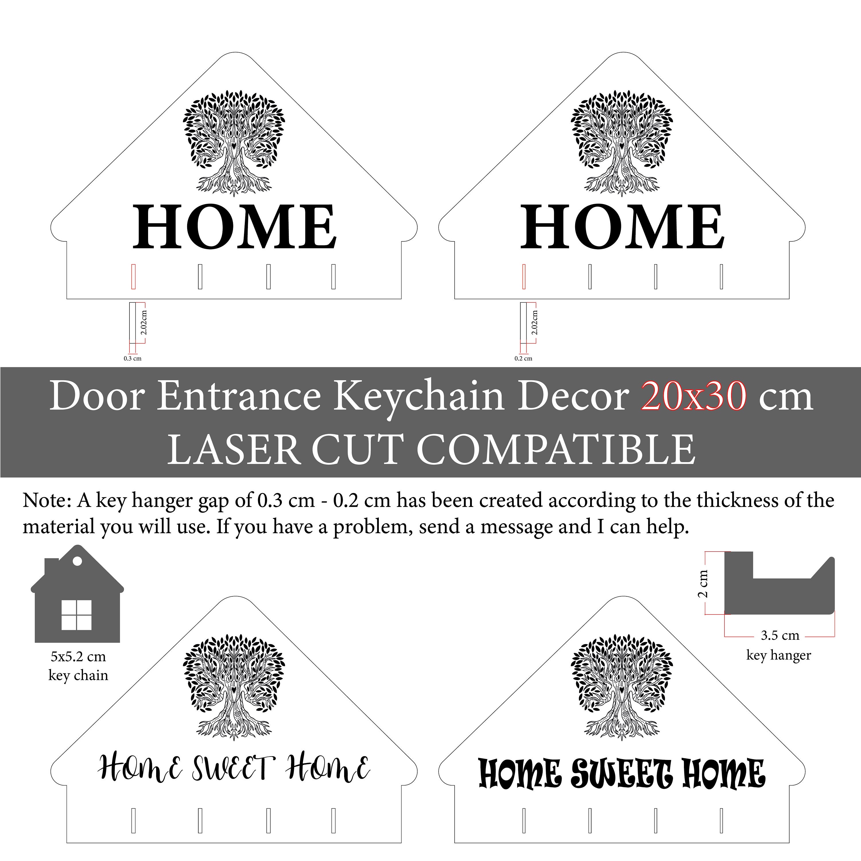 Keys Holder Laser Cut SVG Keys Holder SVG Design CNC Files , Key Chain