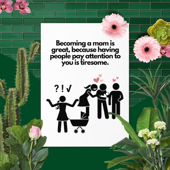 NEW MOM CARD, Congratulations Card, Baby Shower Card, Baby Shower Greeting Card is Joke Gift For Expected Moms