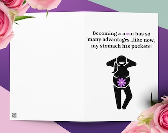 Funny Mother's Day Card: Now, My Stomach Has Pockets! Funny Card for Mom, Funny Card for Her, Funny Mother's Day Greeting Card, Joke Card