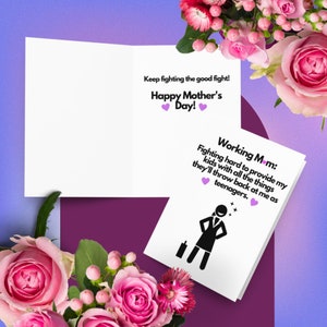 Biglietto di apprezzamento della mamma, Divertente biglietto di auguri della mamma che lavora, Biglietto di auguri per la festa della mamma, Regalo per le mamme che lavorano, Biglietto divertente per la mamma