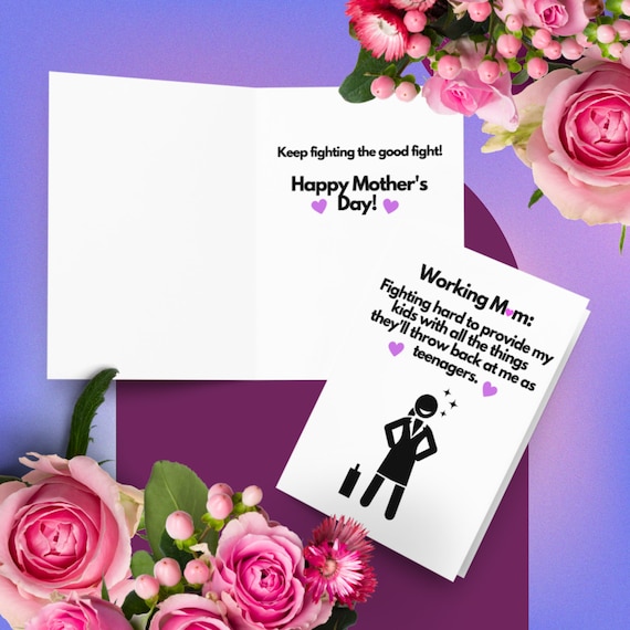 Mom Appreciation Card, Funny Working Mom Mother's Day Card, Mothers Day Greeting Card, Gift For Working Moms, Funny Card for Mom
