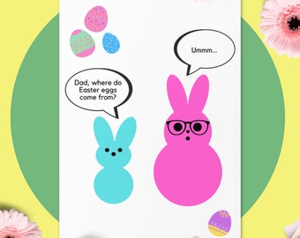 Funny Easter Card: Where do Easter Eggs Come From? Easter Card for Mom, Funny Easter Gift, Easter Card for Dad, Easter Greeting Cards, Bunny