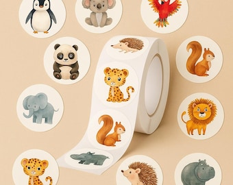 100 Sticker Set – Individual Stickers from a Roll – Decorative Stickers for Gifts, Planners, Journaling & Scrapbooking – Cute Sticker Pack for