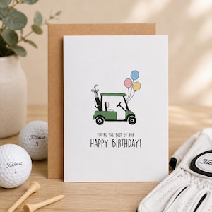 Tarjeta de cumpleaños de golf - Eres el mejor por par - Divertida tarjeta de cumpleaños de golf - Regalo de cumpleaños para golfistas - Tarjeta de felicitación para amantes del golf