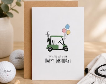 Golf Birthday Card - You're The Best By Par - Funny Golf Birthday Card - Golfer Birthday Gift - Golf Lover Greeting Card