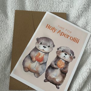 Grußkarte „Time for Holy Aperoliii“ – Otter mit Aperol Spritz