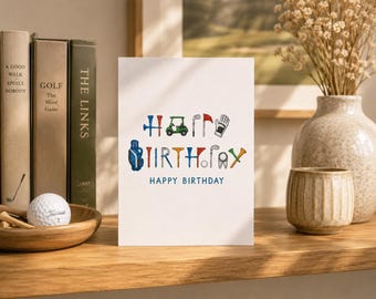 Tarjeta de cumpleaños de golf, Tarjeta de feliz cumpleaños para golfista, Tarjeta de golf divertida, Tarjeta de cumpleaños para golfista, Regalo para amantes del golf, Regalo de cumpleaños de golf