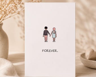 Forever Card - Minimalist Love Card - Anniversary Card - Romantic Relationship Card - Wedding Card - Soulmate Greeting Card