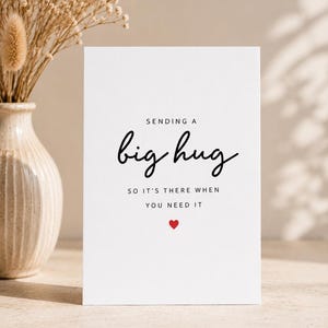 Sending a Big Hug Card – Thinking of You Card – Sympathy Card – Encouragement Card – Comfort Greeting Card
