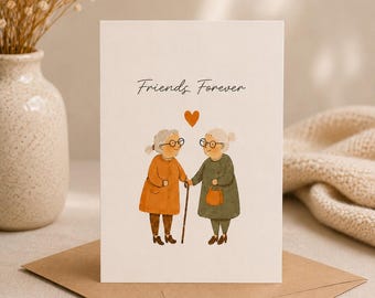 Friendship Card, Best Friend Card, Friends Forever Card, Thinking of You Card, Bestie Gift, Long Distance Friend