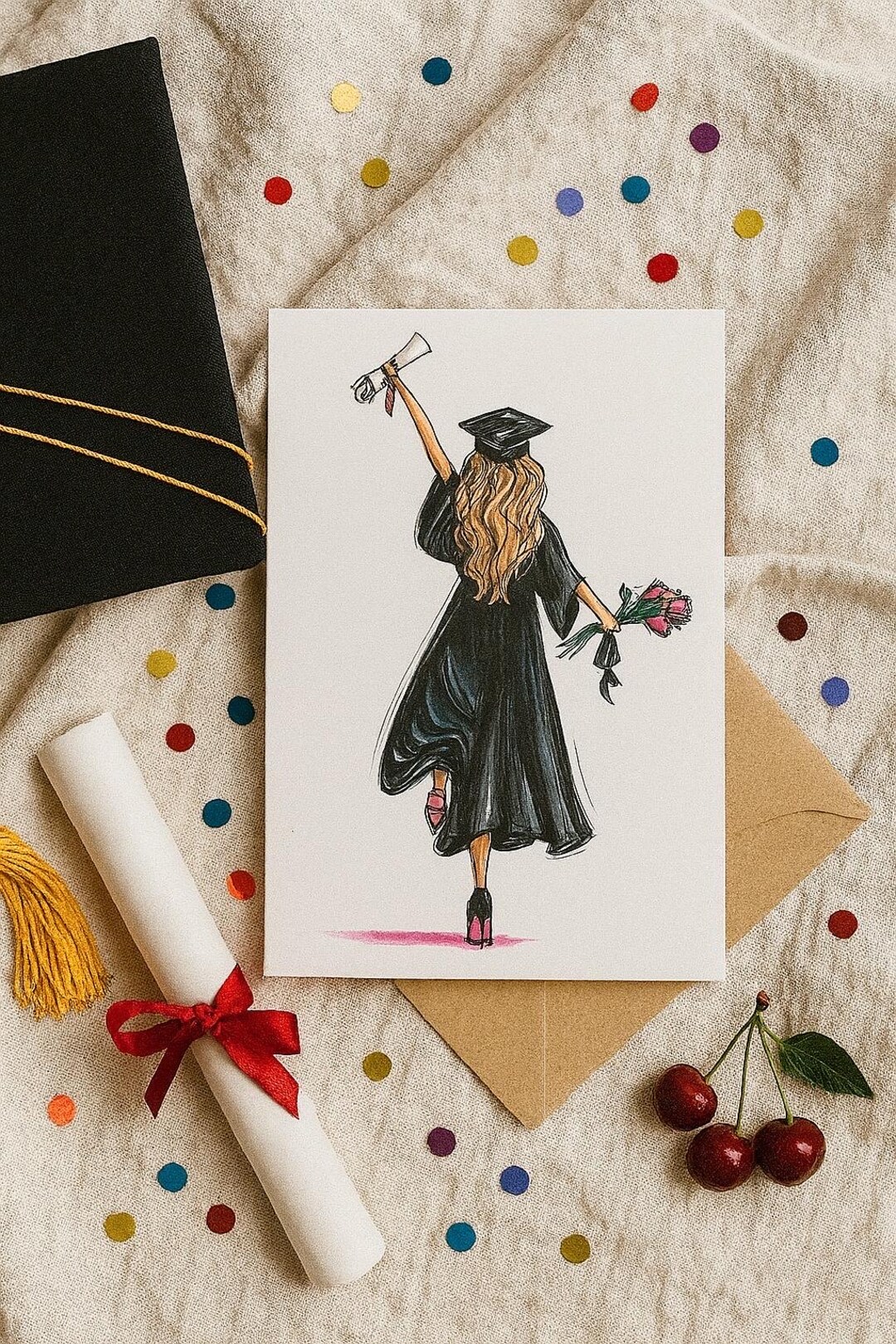 Graduation Card for Her, Congratulations Graduate Card, Female Graduate ...