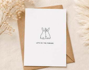 Let's Do This Forever Card, Bunny Love Card, Romantic Card for Partner, Anniversary Card, Valentines Day Card, Cute Rabbit Couple Card