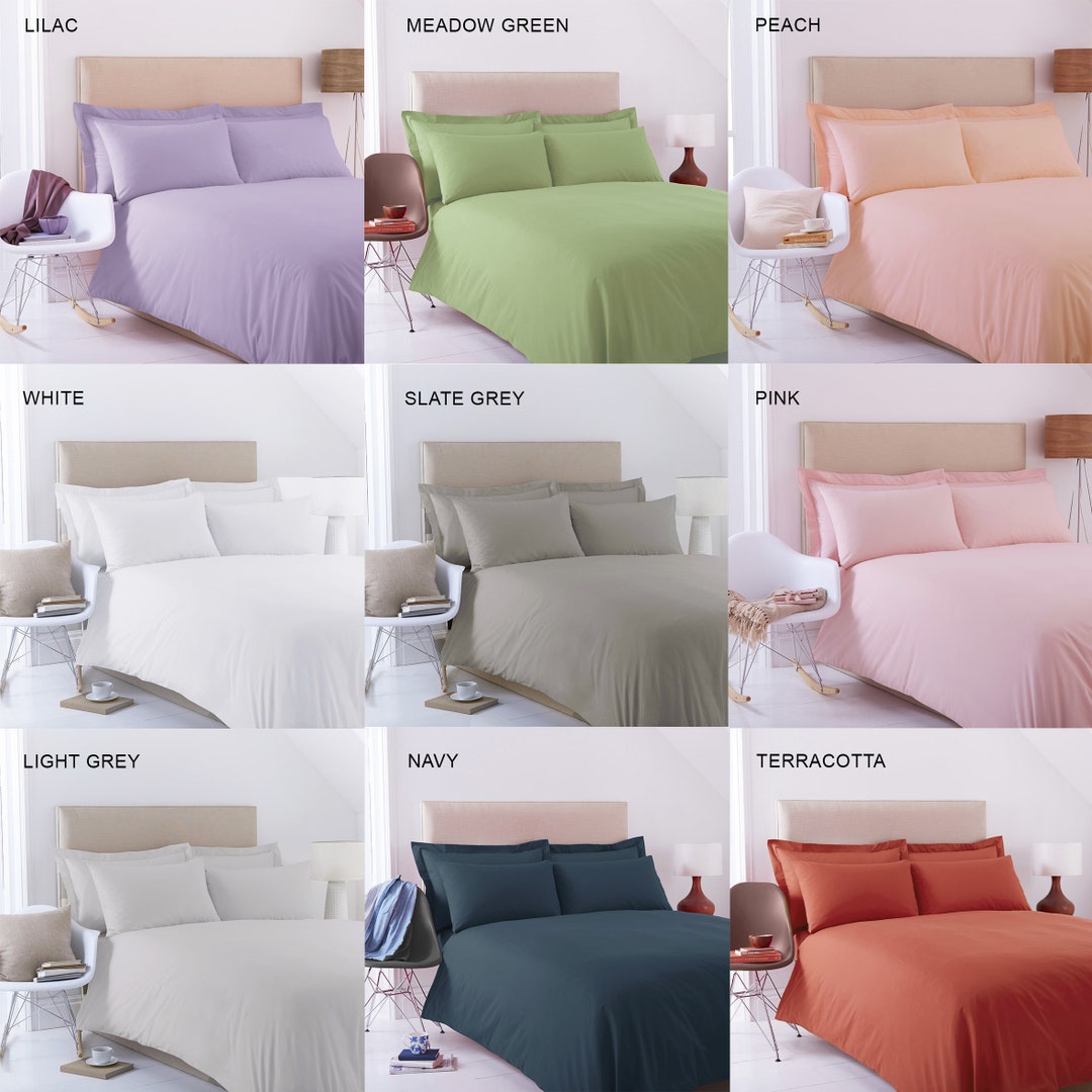 Buy 9 Colour Luxury High Thread Count Duvet Set With Combed Cotton