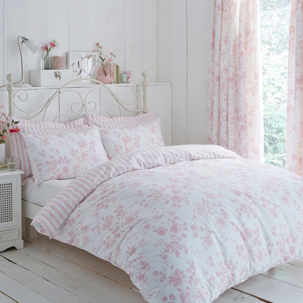 Amelie Pink bedding collection of 68 pick base fabric with luxuriously combed Cotton Yarns, available in Pink or Blue colourway