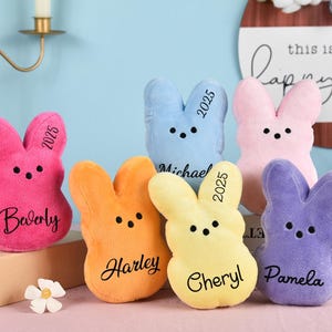Ostern Peeps Bunny Plüschtier, personalisierte Peeps Bunnies, Mini Peeps Plüschpuppe, Osterkorb, Baby Ostergeschenk, Plüschhase, benutzerdefinierte Peeps Bunny