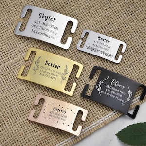 Silent dog tag personalized,Slide on dog tag,Dog Tags For Dogs,Custom Dog Name Tag,Engraved Pet ID Tag,Dog Tag Collar,Cat Tag,Puppy Tag