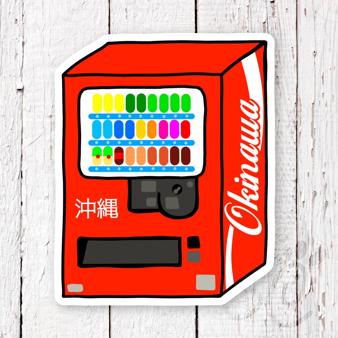 Okinawa Vending Machine Sticker Japanese Vending Machine Sticker