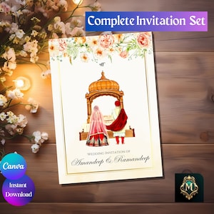 Sikh wedding invitation bundle Sikh wedding invitation set Punjabi wedding invitation stationery Anand karaj invitation Sikh wedding card