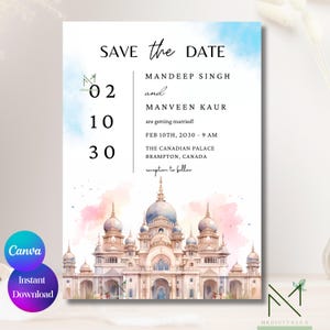 Jaipur Save the date template Indian Udaipur Save the date card Digital Indian Save the date Hindu Destination Save the date card