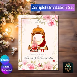 Sikh Hochzeitseinladung Bundle Sikh Hochzeitseinladung Set Punjabi Hochzeitseinladung Briefpapier Anand Karaj Einladung Sikh Hochzeitskarte