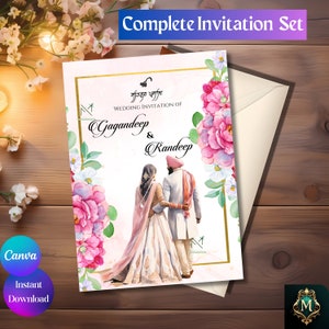 Sikh wedding invitation bundle Sikh wedding invitation set Punjabi wedding invitation stationery Anand karaj invitation Sikh wedding card