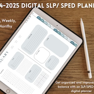 2024-2025 SLP Digital Planner, SPED Digital Planner, Speech Therapy Digital Planner, 2024-2025 Dated Planner na iPada/Goodnotes/Notability