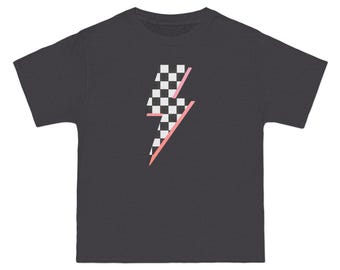 Oversized Racing Lightning Bolt Tee: Comfy Race Mom Life Shirt