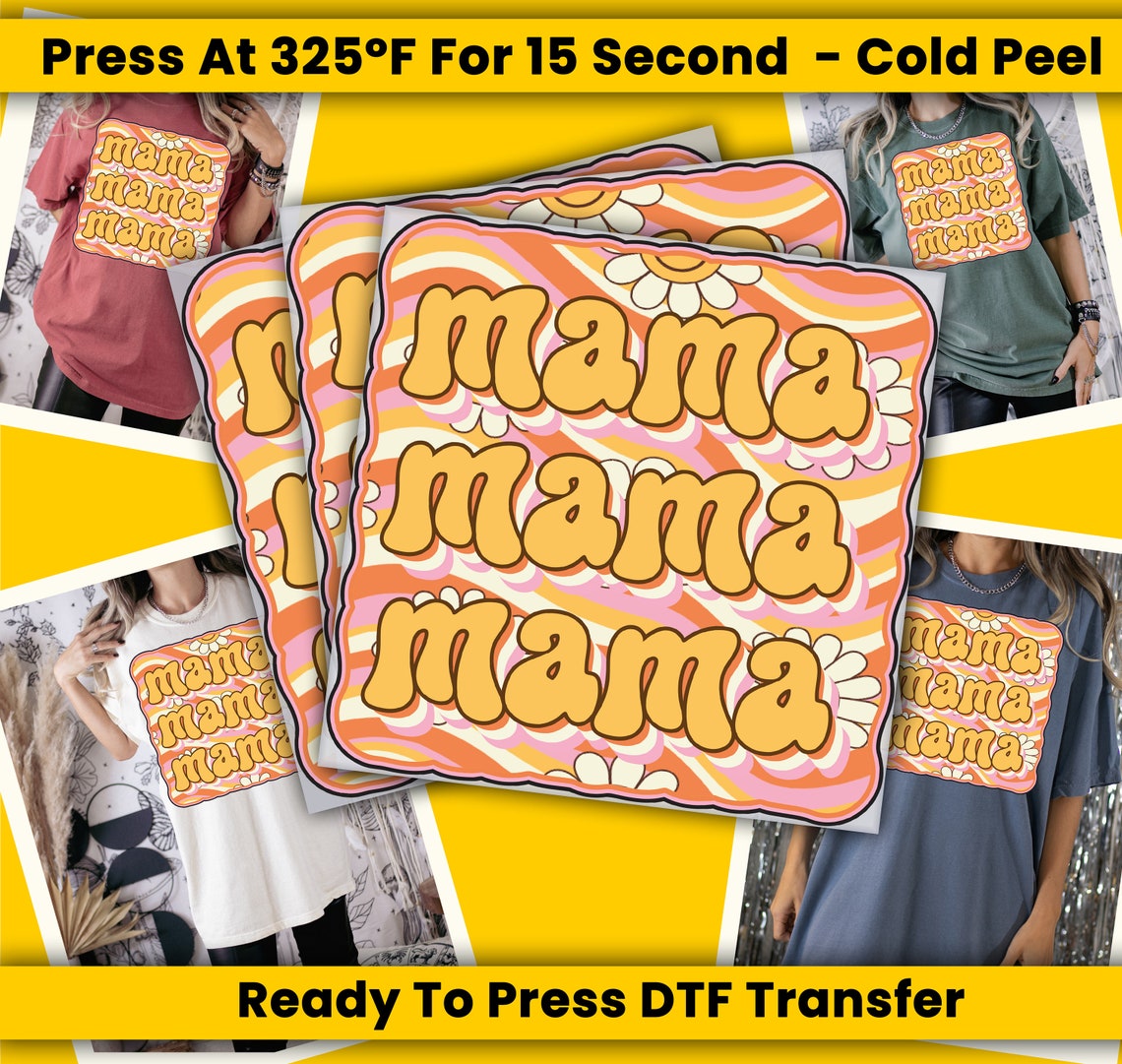 Retro Mama Ready to Press DTF Transfers, DTF Print, Transfers Ready for ...