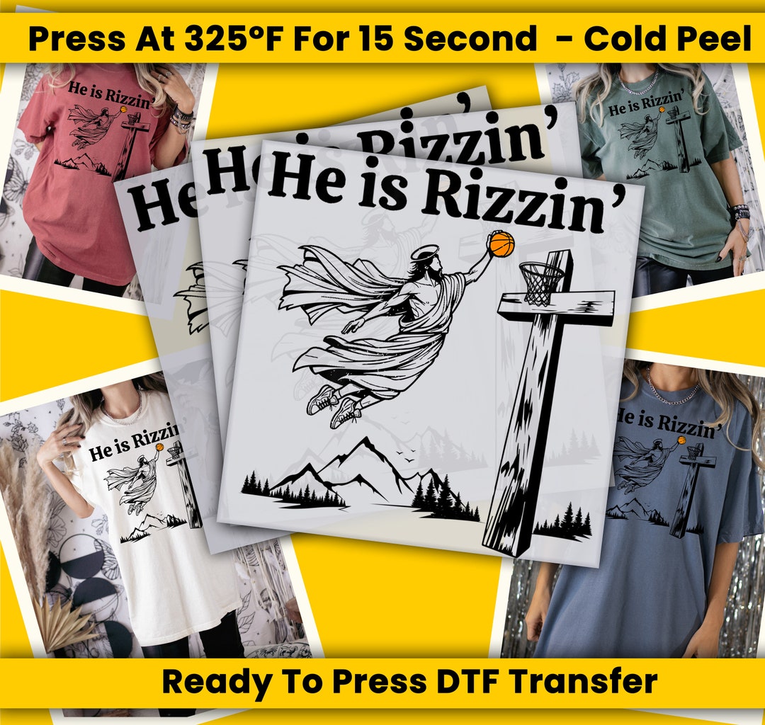 He is Risen Rizzen Funny Easter Ready to Press DTF Transfers, DTF Print ...