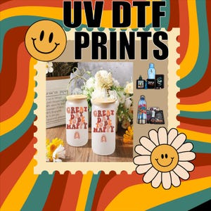 Custom UV DTF Transfer, Uv Dtf Print, Custom Stickers, High Quality Uv Dtf, Cup Wrap UV Dtf, Wholesale Uv Dtf, Uv Dtf Custom for Glass