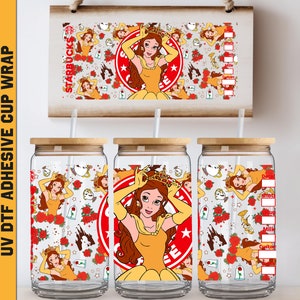 Uv DTF Coffee 16 oz Cup Wrap, Ready To Apply, No Heat Needed, Waterproof