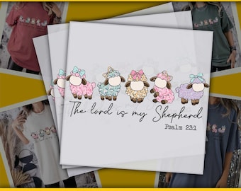 The Lord is My Shepherd Ready To Press DTF Transfers, Lamb, Christian Easter Day DTF Print, Psalms 23 Transfers Ready For Press, Jesus