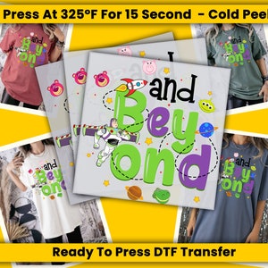 And Beyond Disney Ready To Press DTF Transfers, DTF Prints, Transfers Ready For Press, Full Color Bulk Wholesale Dtf Print For T-Shirt Heat