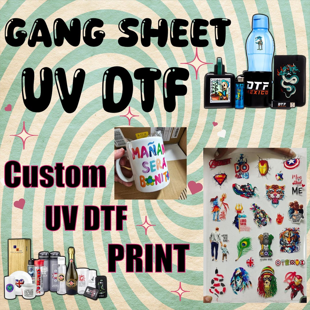 Custom UV DTF Gang Sheet, Uv Dtf Ready to Apply, Custom Stickers, High ...