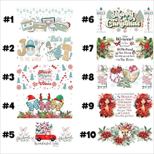 Uv DTF Christmas 16 oz Cup Wrap, Ready To Apply, No Heat Needed, Waterproof, Christmas Red Truck, Thick Thight, Jolly Vibes, Merry Christmas