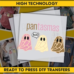 Pantasmas DTF, Halloween Ghost DTF Transfer, Ready to Press DTF Transfer, Direct to Film Transfer, Iron on Decal