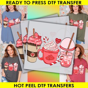 Valentines Coffee, Ready to Press, Valentine&#39;s Day Transfers, Heat Transfer, DTF Print, Coffee Lover DTF, Retro Valentine Coffee Prints