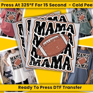 Football Mama, Ready to Press, Heat Transfer, DTF Print, Retro Football Transfers, Football Mom DTF Transfer, Football Love, Full Color