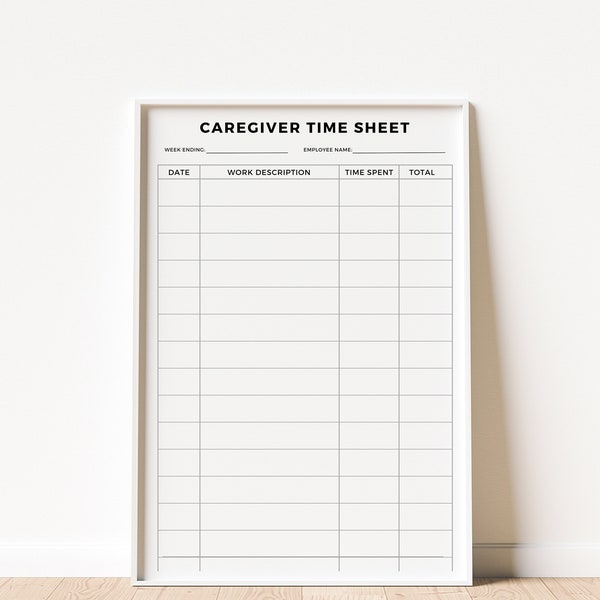 Caregiver Timesheet,Work Log,Employee Timecard,Work Organiser,Employee Checklist,Timesheet Form,Employee Schedule,Timesheet,Employee Tracker