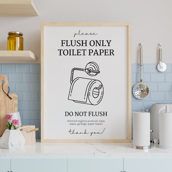 Printable Please Do Not Flush Feminine Products Sign Etsy