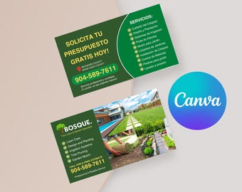 Lawn Care Business Cards | DIY Canva Template Design