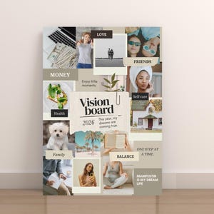 Editable 18x24 Canva Vision Board – Manifest Your 2026 Era
