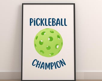 Pickleball Champion PNG | Sports Wall Art (Digital Download)